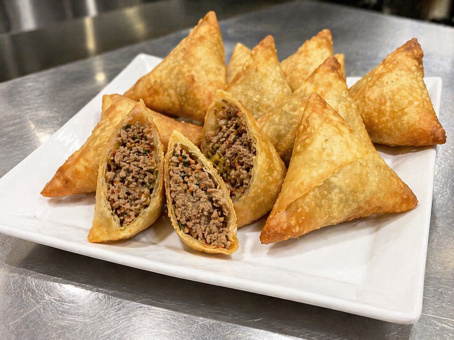 Samosas de viande hachée
